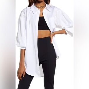Open Edit Oversized Cotton Shirt